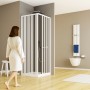 Box Doccia Angolo Soffietto Bianco Carmen AC Altezza cm 185 PVC e Maniglia