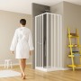 Box Doccia Angolo Soffietto Bianco Carmen AC Altezza cm 185 PVC e Maniglia
