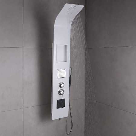 Colonna Doccia 017 Alluminio 3 Funzioni 2 Bocchette Idro Lombari White