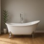 Vasca Da Bagno Free Standing Ovale con Piedini Bianco Lucido 160 x 75 x 84cm