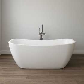 Vasca Da Bagno Rettangolare Freestanding Bianco Lucido In Acrilico