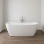 Vasca Da Bagno Freestanding Rettangolare Acrilico Bianco Lucido 180 x 83 x 72cm