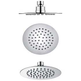 Soffione Doccia Tondo Acciaio Inox 2 Mm Spessore Effetto Pioggia Varie Misure Bagno