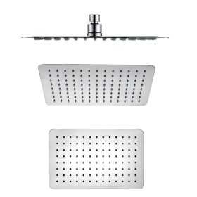 Soffione Doccia Rettangolare Acciaio Inox 2 Mm Spessore Effetto Pioggia Varie Misure Bagno