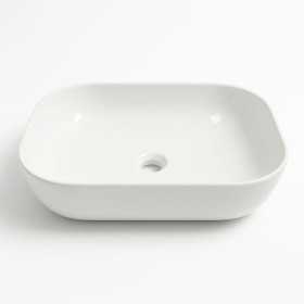 Lavabo Da Appoggio Ceramica Bianco Rettangolare Arredo Bagno 50,5x40,5x14 Cm