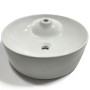 Lavabo Da Appoggio Ceramica Bianco Tondo Lavandino Arredo Bagno 43x43x12 Cm
