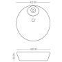 Lavabo Da Appoggio Ceramica Bianco Tondo Lavandino Arredo Bagno 43x43x12 Cm