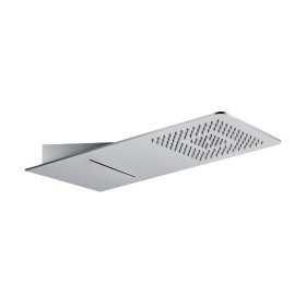 Soffione Doccia a Parete Acciaio Inox Punta Quadrata Con Cascata