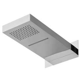 Soffione Doccia a Parete Acciaio Inox Punta Quadrata Con Cascata