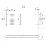 Soffione Doccia a Parete Acciaio Inox Punta Quadrata Con Cascata