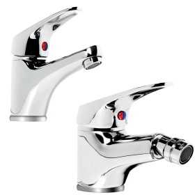 Coppia di Miscelatore Rubinetto Bidet e Miscelatore Lavabo Linea Europa Cromata