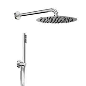 Kit doccia tondo diametro cm 25 doccino flessibile cm 150 pvc ugelli anticalcare