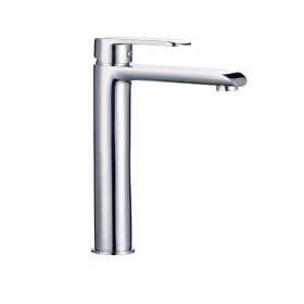 Miscelatore Rubinetto America per Lavabo con Bocca Alta in Ottone Cromato Bagno