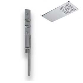 Wall Kit A Parete Da Incasso A Muro Acciaio Inox + Soffione Doccia a Parete Acciaio Inox Punta Quadrata 