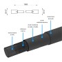Kit doccia con soffione tondo nero doccetta e presa acqua con flessibile in pvc per il bagno
