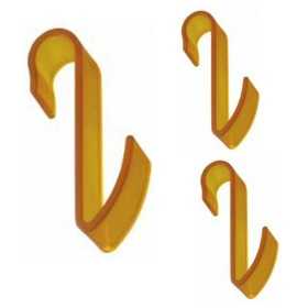 Pika Shop 3 PZ Appendino per Termoarredo Tubo orizzontale Modello Hook Giallo