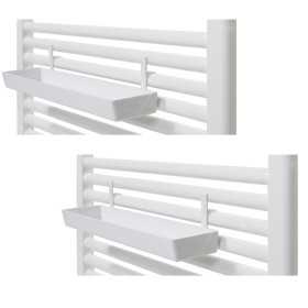 Pika Shop 2 PZ Vaschetta per Termoarredo Parete Modello Klara Bianco 