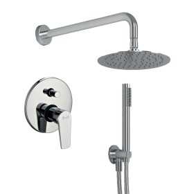 OGOMONDO Kit Doccia Tondo 1 Completo di Soffione Doccetta e Miscelatore con Deviatore Red