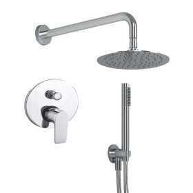 OGOMONDO Kit Doccia Tondo 1 Completo di Soffione Doccetta e Miscelatore con Deviatore Italia