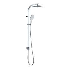 Colonna Doccia Attrezzata Sky Acciaio Inox Cromato Soffione Quadro Doccetta