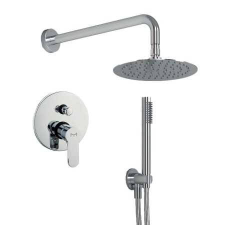 OGOMONDO Kit Doccia Tondo 2 Completo di Soffione Doccetta e Miscelatore con Deviatore Hope