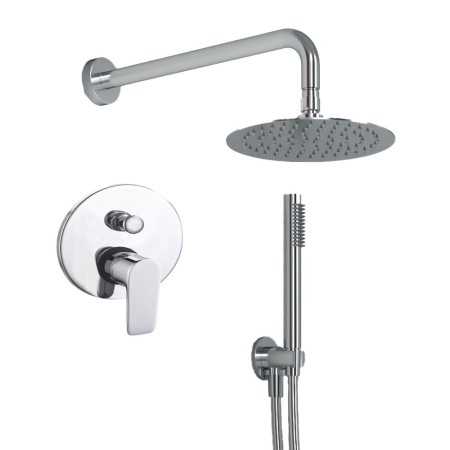 OGOMONDO Kit Doccia Tondo 2 Completo di Soffione Doccetta e Miscelatore con Deviatore Italia