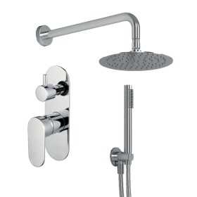 OGOMONDO Kit Doccia Tondo 2 Completo di Soffione Doccetta e Miscelatore con Deviatore 007