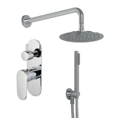 OGOMONDO Kit Doccia Tondo 2 Completo di Soffione Doccetta e Miscelatore con Deviatore 007