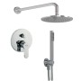 OGOMONDO Kit Doccia Tondo 3 Completo di Soffione Doccetta e Miscelatore con Deviatore Hope
