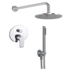 OGOMONDO Kit Doccia Tondo 3 Completo di Soffione Doccetta e Miscelatore con Deviatore Italia