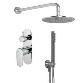 OGOMONDO Kit Doccia Tondo 3 Completo di Soffione Doccetta e Miscelatore con Deviatore 007