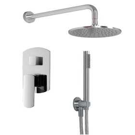 OGOMONDO Kit Doccia Tondo 3 Completo di Soffione Doccetta e Miscelatore con Deviatore 005