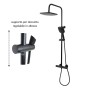 Colonna Doccia Attrezzata Slot Black Termostatica 2 Funzioni Doccetta Quadro