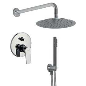 OGOMONDO Kit Doccia Tondo 4 Completo di Soffione Doccetta e Miscelatore con Deviatore Red