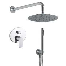 OGOMONDO Kit Doccia Tondo 4 Completo di Soffione Doccetta e Miscelatore con Deviatore Italia