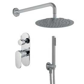 OGOMONDO Kit Doccia Tondo 4 Completo di Soffione Doccetta e Miscelatore con Deviatore 007