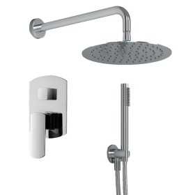 OGOMONDO Kit Doccia Tondo 4 Completo di Soffione Doccetta e Miscelatore con Deviatore 005