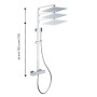 Colonna Doccia Attrezzata Ottone Cromato Soffione Quadro Doccetta Rubinetto Termostatico Ogomondo