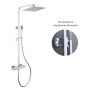 Colonna Doccia Attrezzata Ottone Cromato Soffione Quadro Doccetta Rubinetto Termostatico Ogomondo