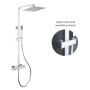 Colonna Doccia Attrezzata Ottone Cromato Soffione Quadro Doccetta Rubinetto Termostatico Ogomondo