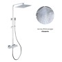 Colonna Doccia Attrezzata Ottone Cromato Soffione Quadro Doccetta Rubinetto Termostatico Ogomondo
