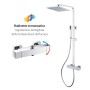 Colonna Doccia Attrezzata Ottone Cromato Soffione Quadro Doccetta Rubinetto Termostatico Ogomondo