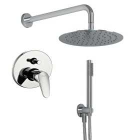 OGOMONDO Kit Doccia Tondo 5 Completo di Soffione Doccetta e Miscelatore con Deviatore Delfino