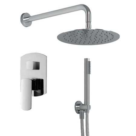 OGOMONDO Kit Doccia Tondo 5 Completo di Soffione Doccetta e Miscelatore con Deviatore 005