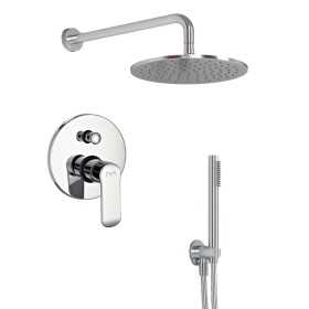 OGOMONDO Kit Doccia Tondo 6 Completo di Soffione Doccetta e Miscelatore con Deviatore Slim