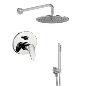 OGOMONDO Kit Doccia Tondo 6 Completo di Soffione Doccetta e Miscelatore con Deviatore Delfino