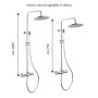 Colonna Doccia Attrezzata Ottone Cromato Soffione Tondo Doccetta Rubinetto Termostatico
