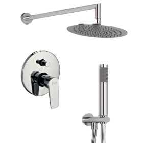 OGOMONDO Kit Doccia Oval 1 Completo di Soffione Doccetta e Miscelatore con Deviatore Red