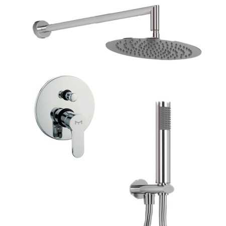 OGOMONDO Kit Doccia Oval 1 Completo di Soffione Doccetta e Miscelatore con Deviatore Hope