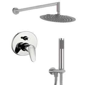 OGOMONDO Kit Doccia Oval 1 Completo di Soffione Doccetta e Miscelatore con Deviatore Delfino